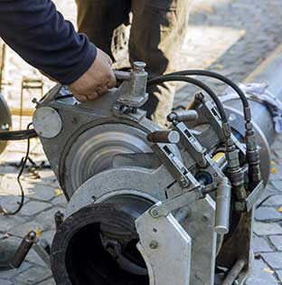 hdpe pipe welding for connecting the water pipe in tasiosioannis